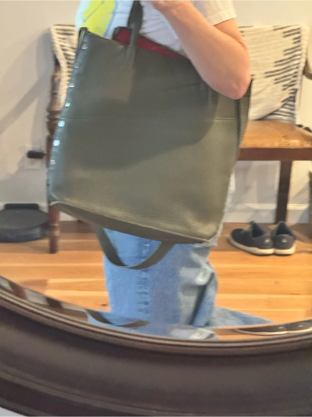 Hammitt Drew Olive Green Leather Tote